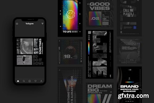Pixflow - Brutalism Instagram Posts and Stories
