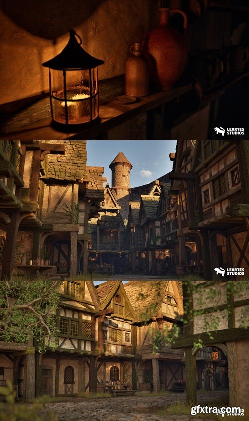 Fab - Medieval Village Alley Environment ( Medieval Village Village Medieval Castle ) v5.3+