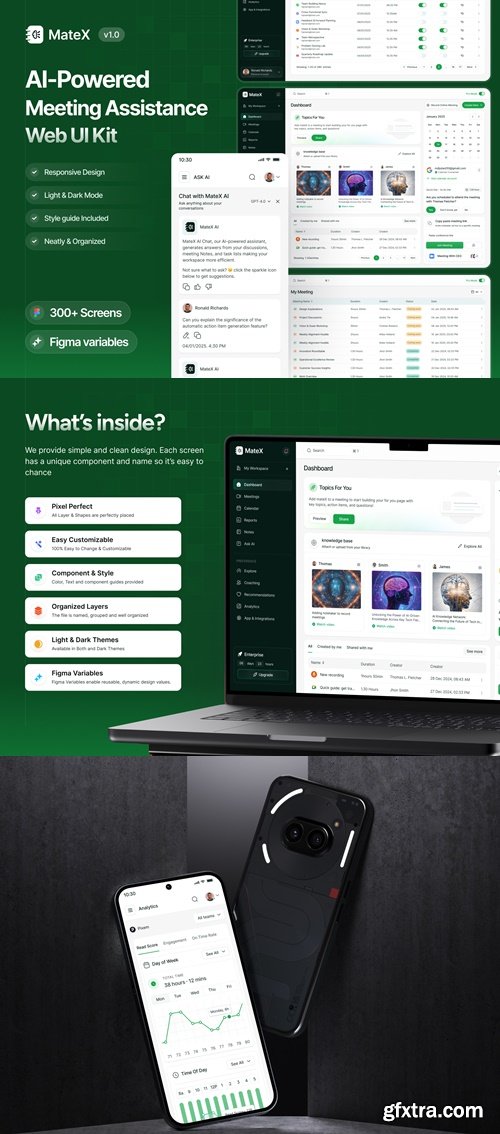 MateX - AI Meeting Assistants UI Kit