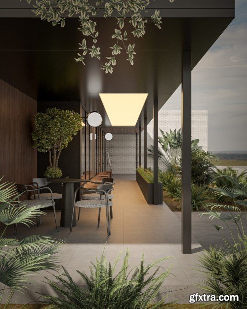 PICKLEBALL Garden Exterior Scene