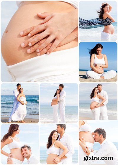 Family Pregnancy in the Beach with Dad 9xJPG