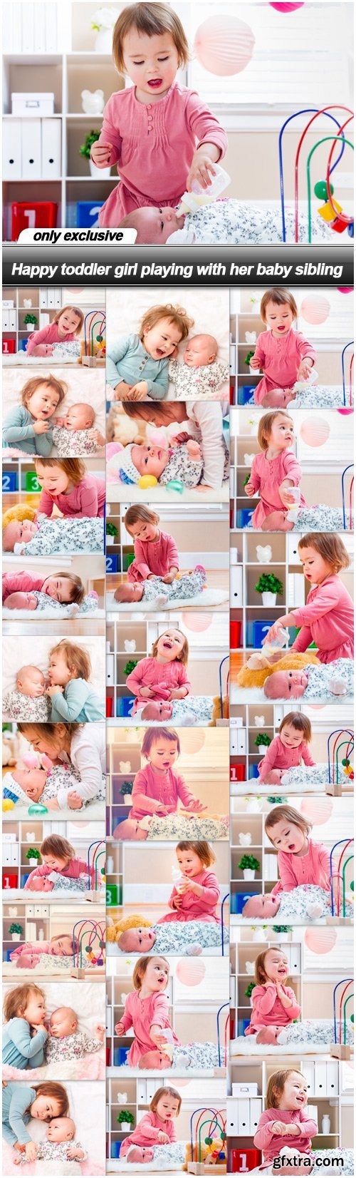 Happy Toddler Girl Playing with Her Baby Sibling 25xJPG Happy Toddler Girl Playing with Her Baby Sibling 25xJPG