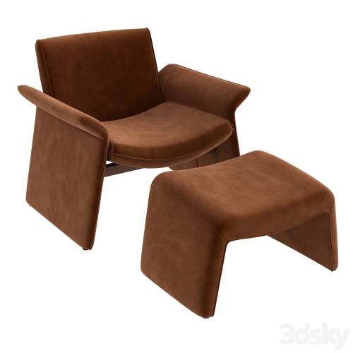 '3dsky Pro - Verellen furniture Oakley lounge chair and ottoman'