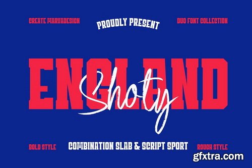 CreativeMarket - England Shoty - Duo Font Sport