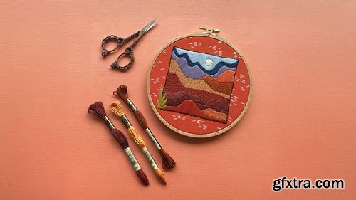 Domestika - Guided Project: Create Stunning Stained Glass Embroidery Landscapes