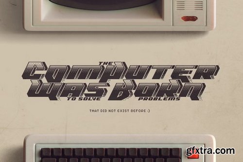 CreativeMarket - Dither Byte - Vintage Pixel Font