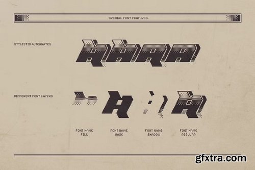CreativeMarket - Dither Byte - Vintage Pixel Font