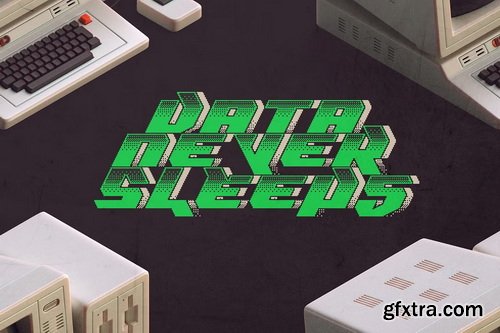 CreativeMarket - Dither Byte - Vintage Pixel Font