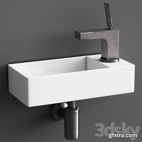 3dsky Pro - washbasin WeltWasser Aisbach & faucet Hansgrohe Axor Citterio