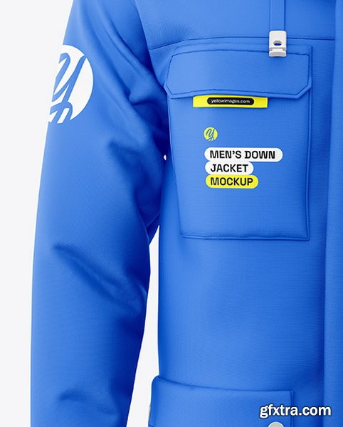 YellowImages - Men\'s Down Jacket Mockup - Front View - 128746