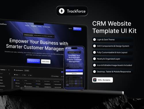 'TrackForce - CRM Website UI Kit'