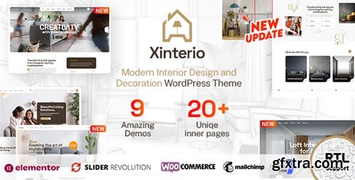 Themeforest - Xinterio - Interior Design WordPress Theme + RTL 52663521 v3.0