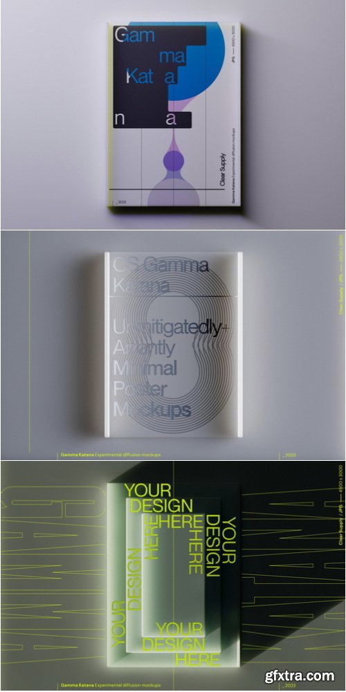 Clear Supply - Gamma Katana - Minimal Poster Mockups