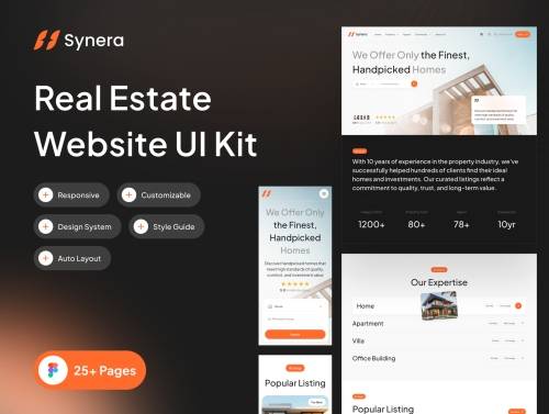 'Synera Property Website UI Kit'