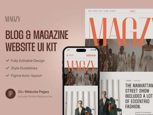 'Magzy - Blog & Magazine Website UI Kit'