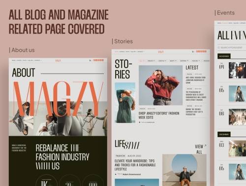'Magzy - Blog & Magazine Website UI Kit'