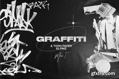 CreativeMarket - Graffiti & Torn Paper PNG Elements - 6428436