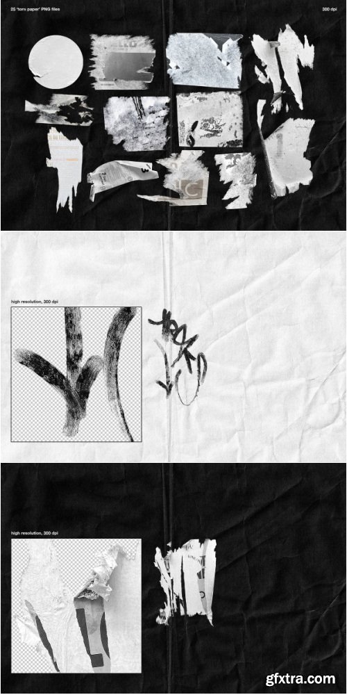 CreativeMarket - Graffiti & Torn Paper PNG Elements - 6428436