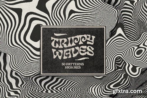 CreativeMarket - Trippy Waves Patterns - 7297650
