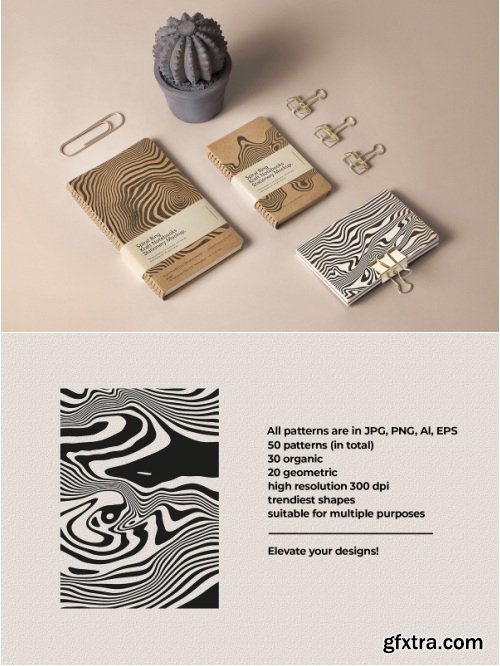 CreativeMarket - Trippy Waves Patterns - 7297650