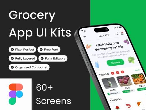'Grocify - Grocery Ecommerce Mobile App Ui Kits'