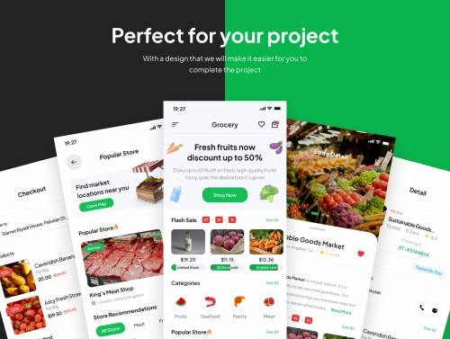 'Grocify - Grocery Ecommerce Mobile App Ui Kits'
