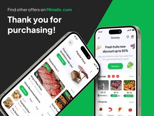 'Grocify - Grocery Ecommerce Mobile App Ui Kits'