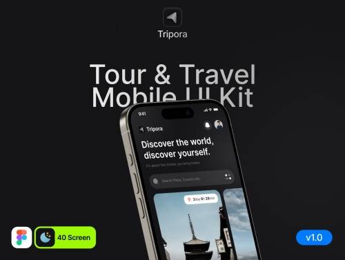 'Tripora - Tour & Travel Mobile App UI Kit'