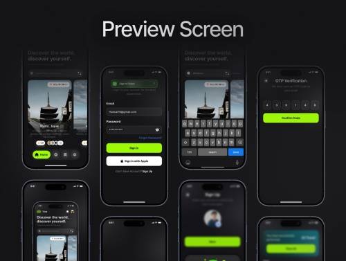 'Tripora - Tour & Travel Mobile App UI Kit'