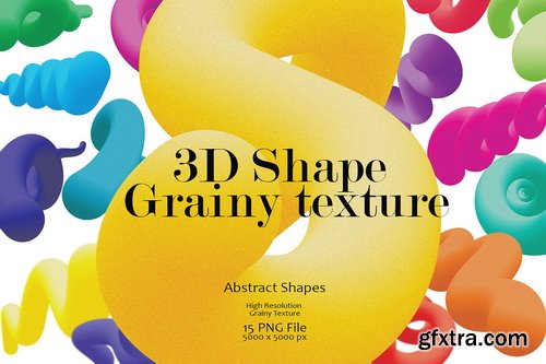 CreativeMarket - 15 Variation 3D Shape Grainy Texture - 10312833