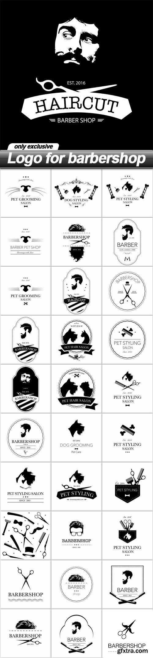 Logo Bundle for Barbershop 90xEPS Logo Bundle for Barbershop 90xEPS