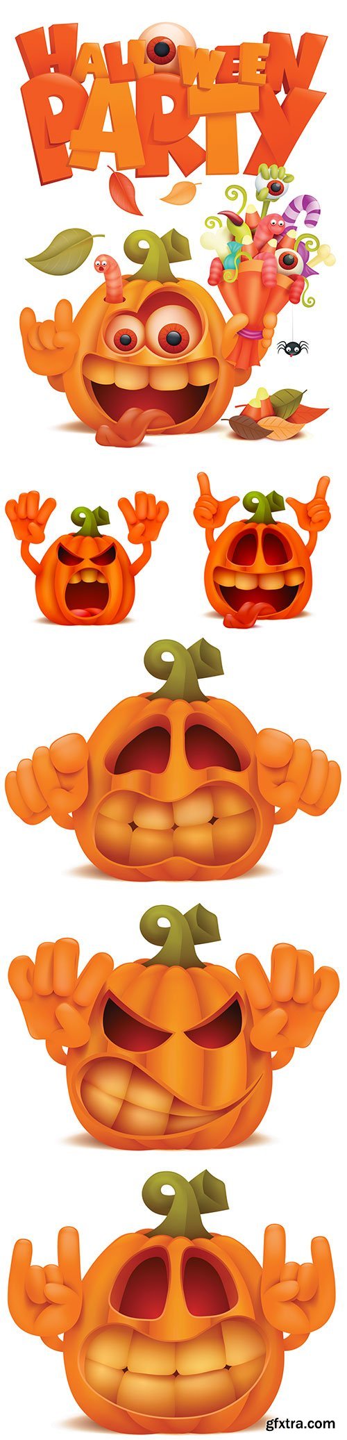 Halloween Illustration Set in Vector #8, 6xAI