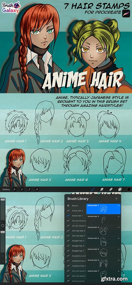 Brushgalaxy - ANIME HAIR Brush Pack