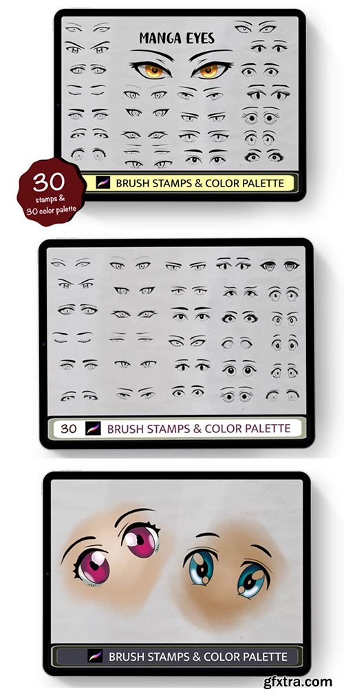 Brushgalaxy - Anime Eyes Stamp Brush Set