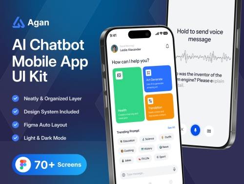 'Agan - AI Chatbot Mobile App UI Kit'