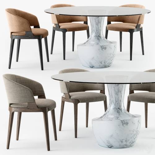 '3dsky Pro - Potocco Velis tub chair Anfora table'