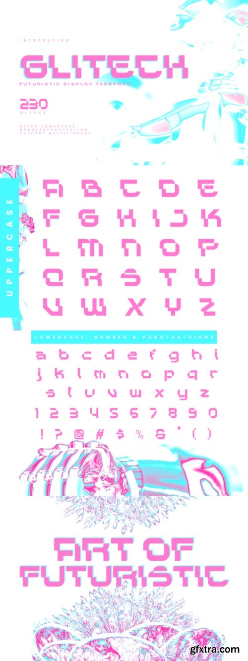 CreativeMarket - Glitech Futuristic Display 291438638