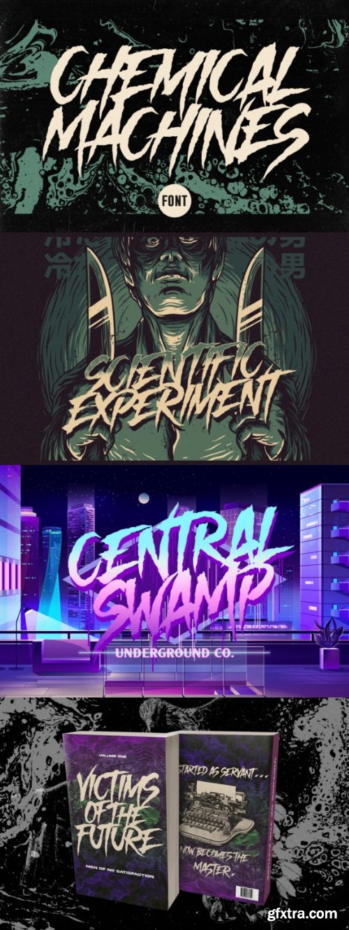 CreativeMarket - Chemical Machines - Horror Font 6273203