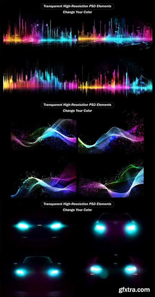 12 Transparent Elements Pack - PSD Templates