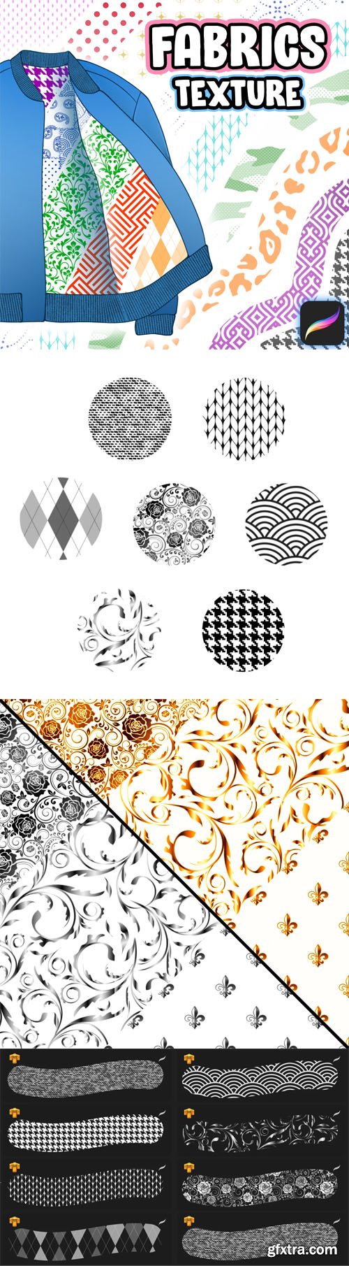 Fabric Texture Patterns - 7 Brushes for Procreate