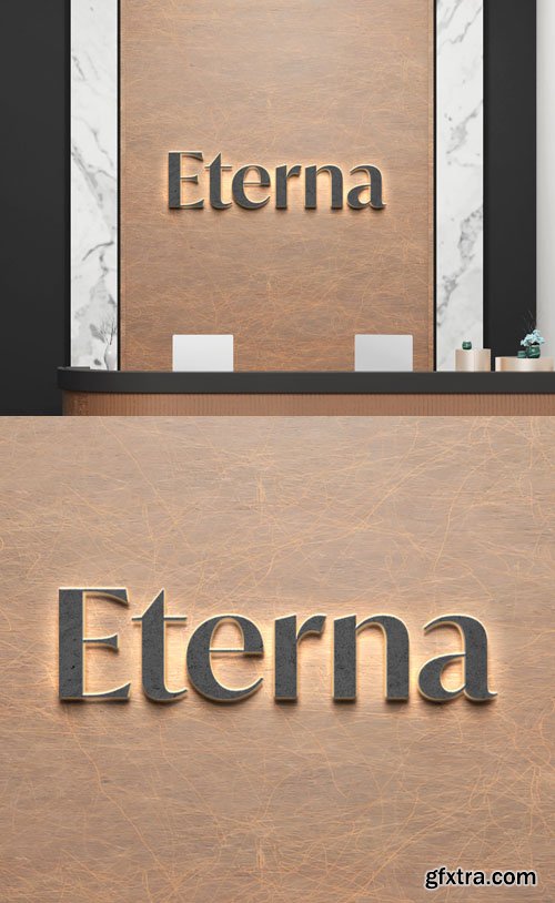 Eterna - Realistic 3D Office Logo PSD Mockup Template