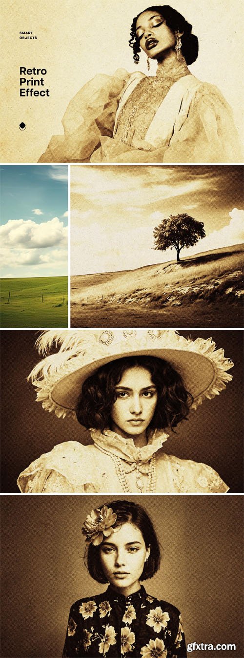 Retro Print Photo Effects for Photoshop