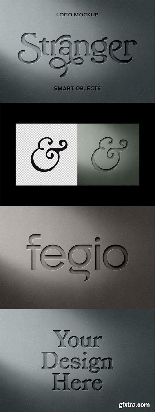 Cut-Out Paper Logo PSD Mockup Template