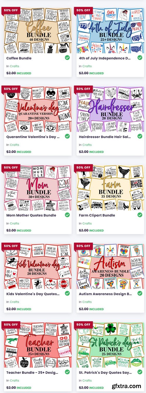 Mega Craft Bundle - 23 Premium Fonts & 20 Premium Graphics