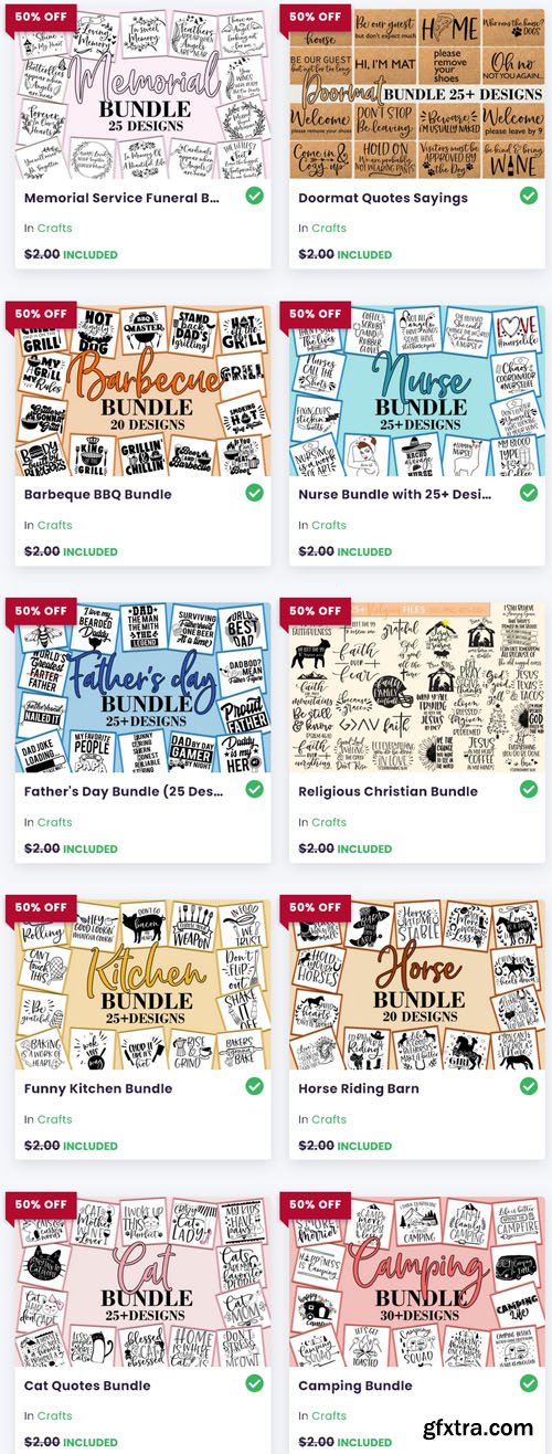 Mega Craft Bundle - 23 Premium Fonts & 20 Premium Graphics