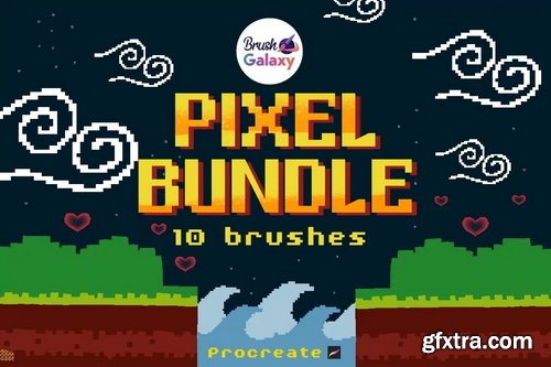 Brushgalaxy - Pixel Bundle Brush Set  For Procreate