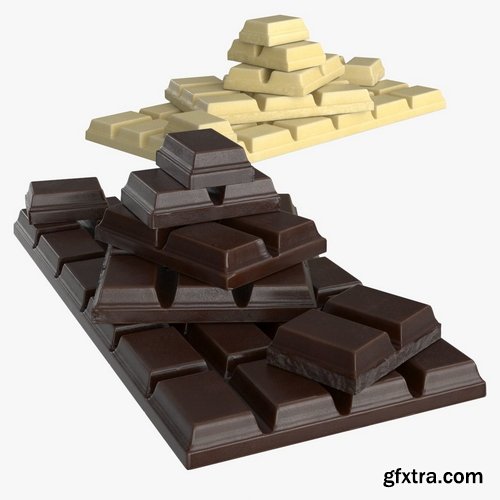 CGTrader - Dark and White Chocolate Set