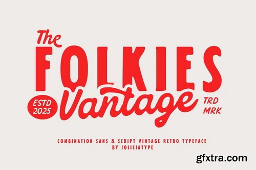 CreativeMarket - Folkies Vantage Vintage Font Duo