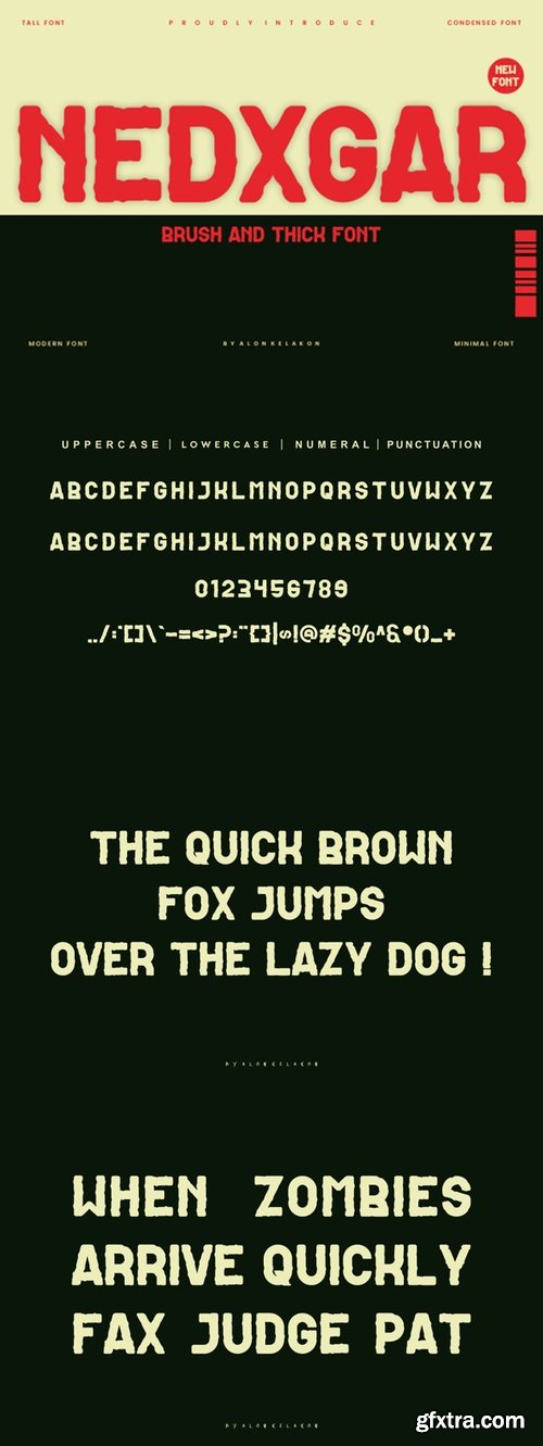 Nedxgar - Brush & Condensed Font