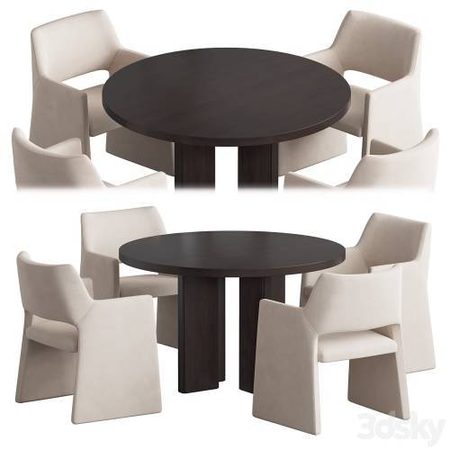 '3dsky Pro - Foley Faux chair Wood table' '3dsky Pro - Foley Faux chair Wood table'